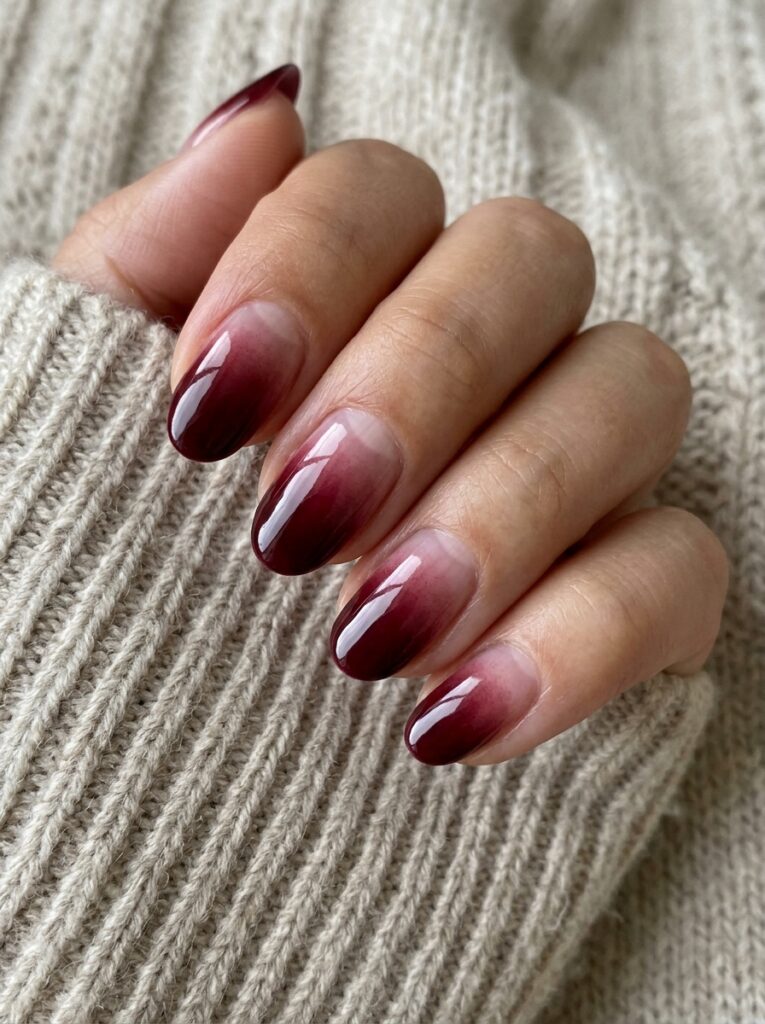 22 Burgundy Nail Ideas: How to Wear Fall's It Color burgundy ombre gradient nails
