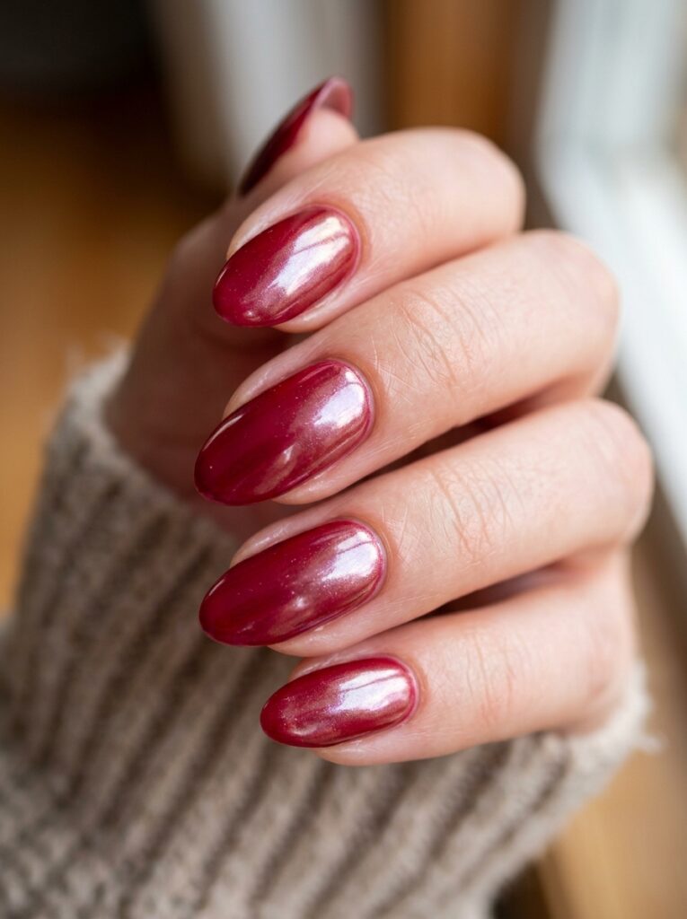 30 Cute Fall Nail Ideas for 2026 That Are Worth Copying cranberry red nails glaze