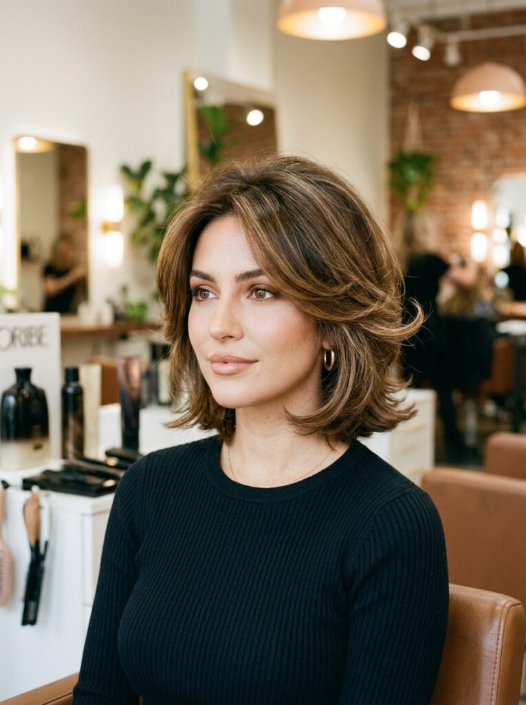 butterfly bob haircut with feathered layers fall 2026