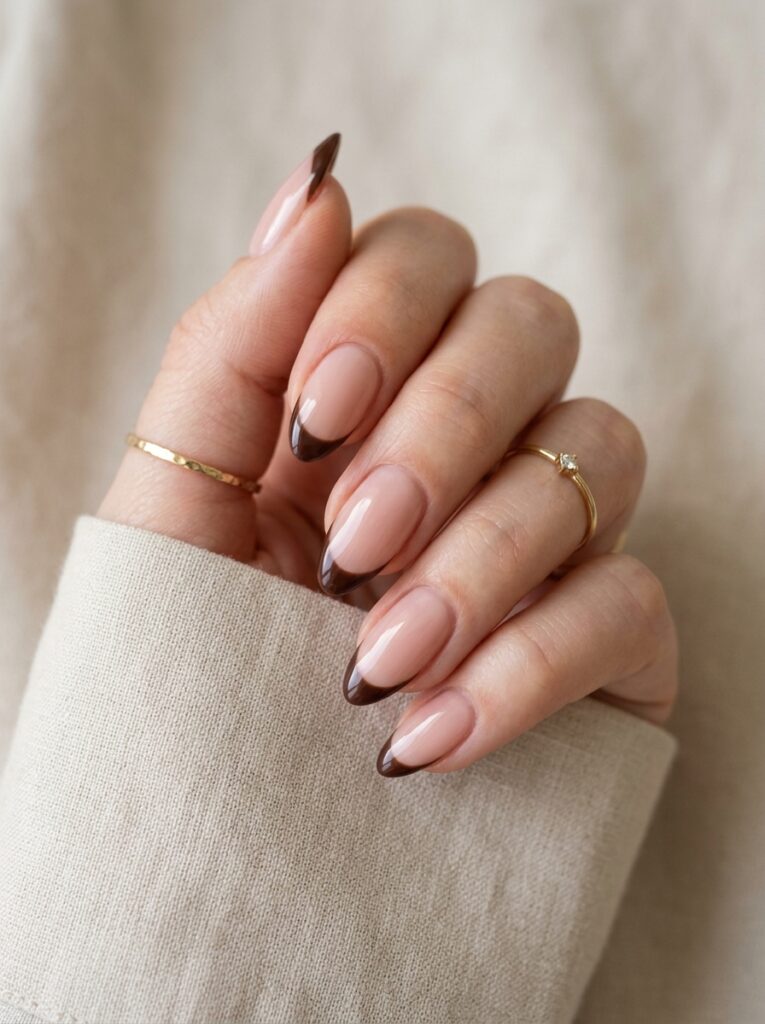 french manicure chocolate brown … 202607141057