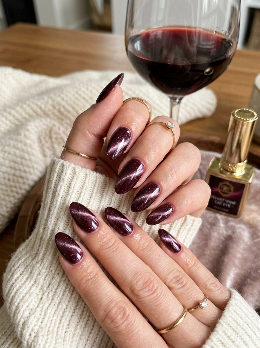 magnetic cat eye wine nails 202607211157
