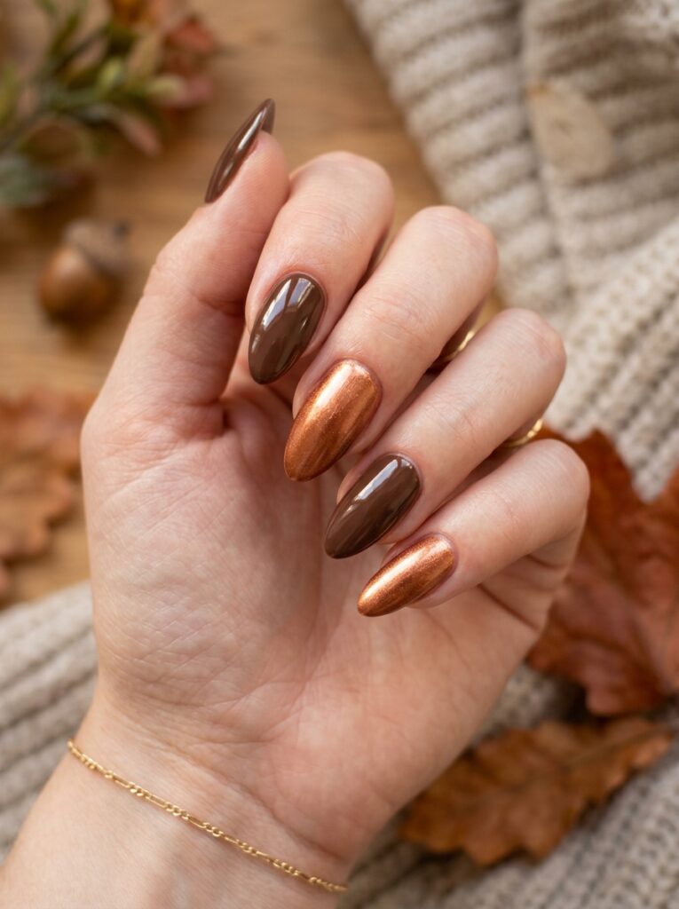 nails in copper chocolate brown 202607141106