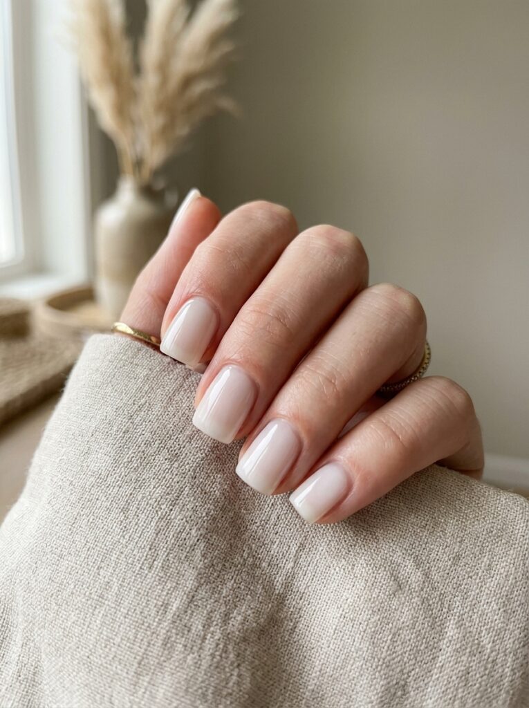 20 Short Square Nail Ideas That Prove Short Is the New Long short square nails in milky white polish