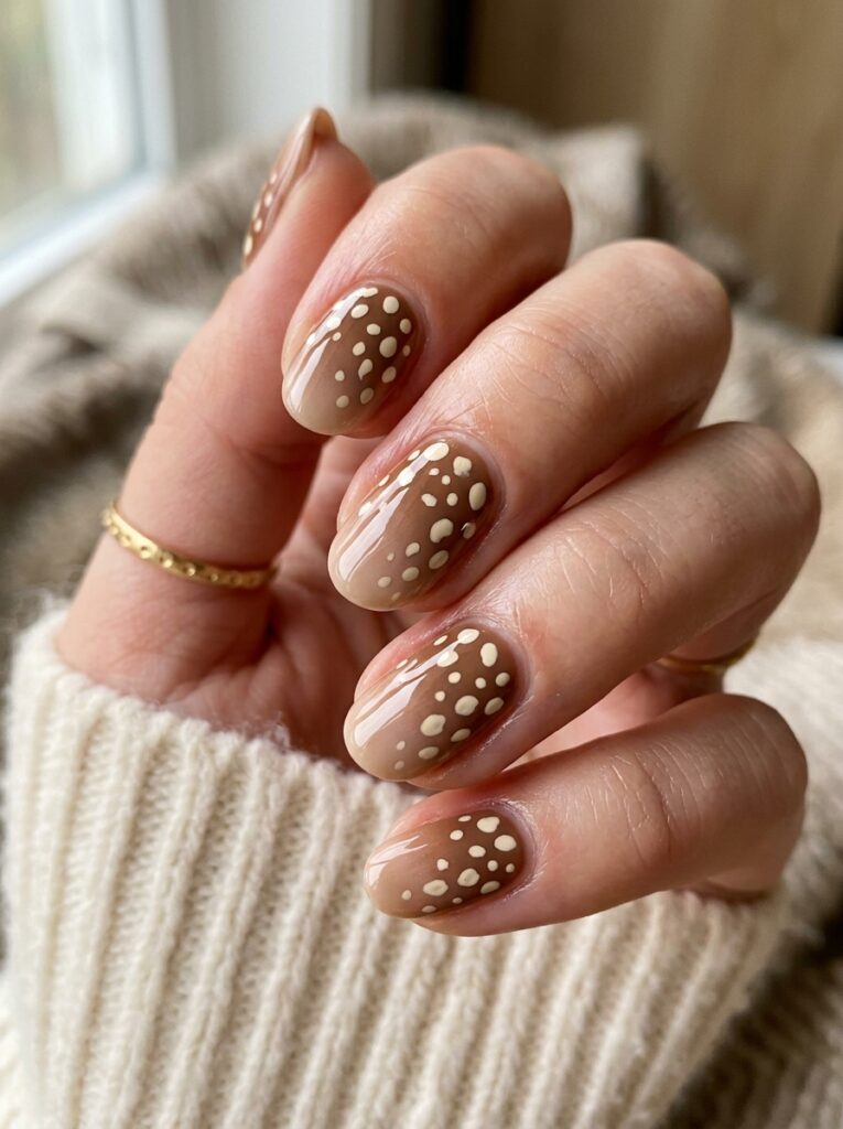 nails with brown gradient cream 202607141102