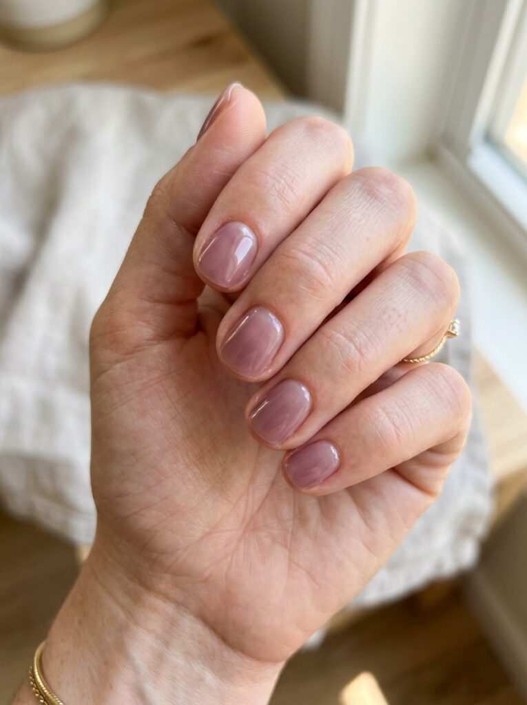 20 Stunning Plum Nail Ideas You'll Want to Save This Fall plum milk bath nails milky base