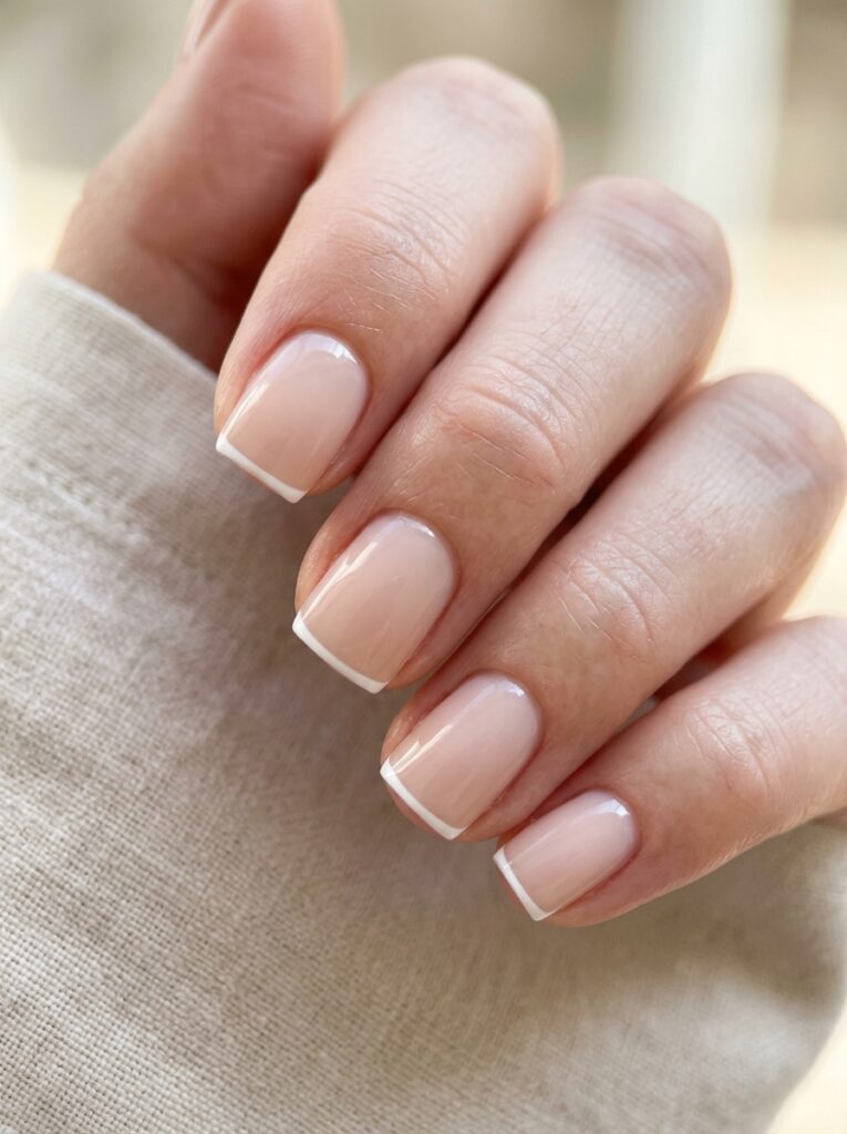20 Short Square Nail Ideas That Prove Short Is the New Long micro french tip short square nails
