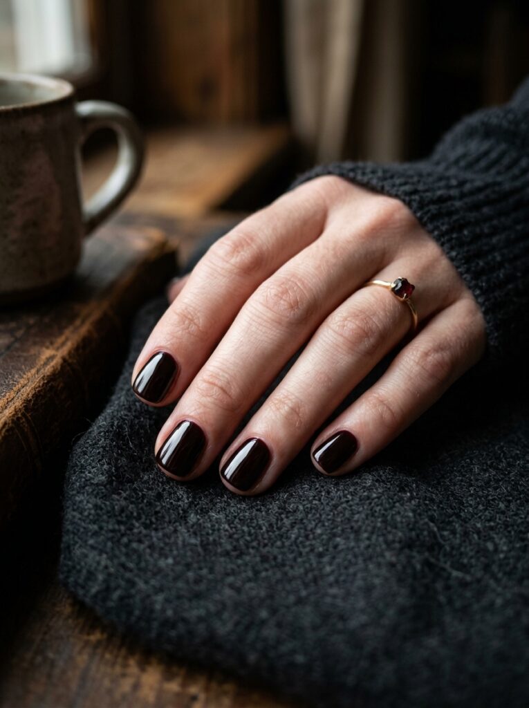 22 Burgundy Nail Ideas: How to Wear Fall's It Color oxblood nails dark cherry manicure