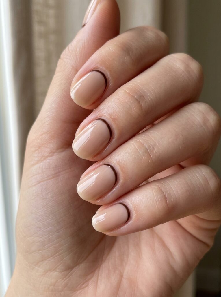 30 Cute Fall Nail Ideas for 2026 That Are Worth Copying reverse halo closeup nails choco…