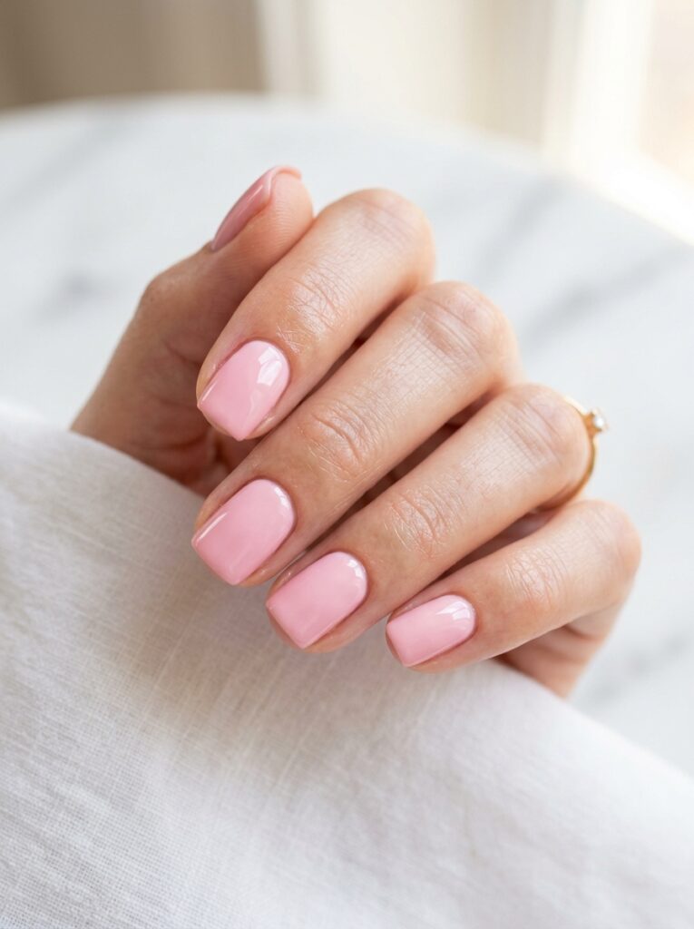 20 Short Square Nail Ideas That Prove Short Is the New Long ballet pink short square nail manicure
