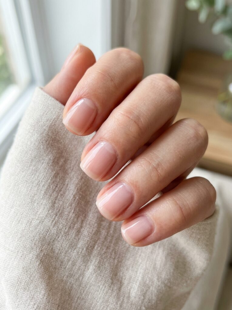 20 Short Square Nail Ideas That Prove Short Is the New Long sheer tinted strengthener on short square nails