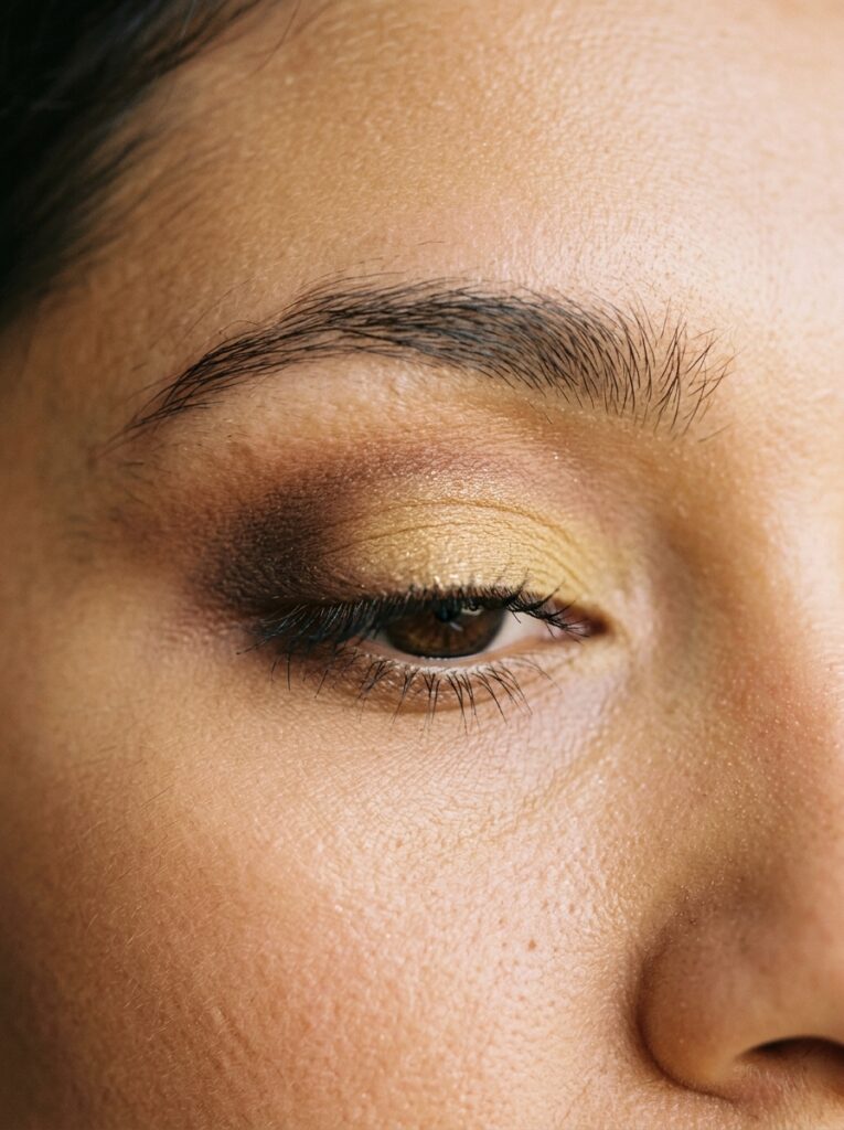 mustard and chocolate fall eyeshadow combo