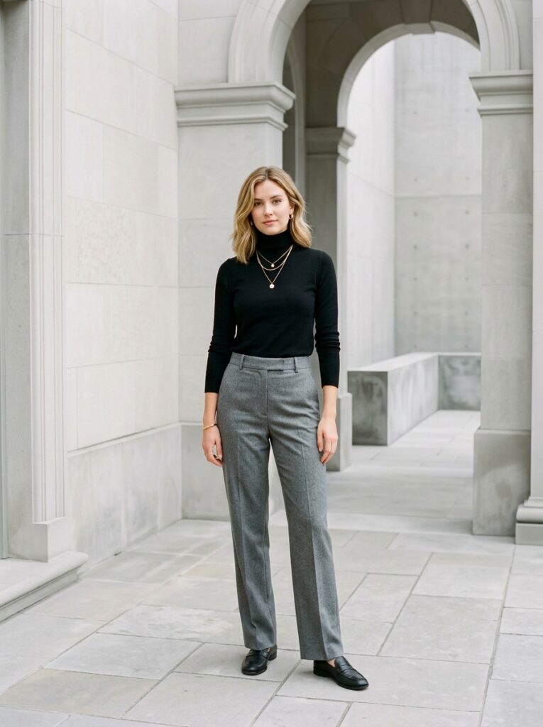woman in grey trousers black 202607140004