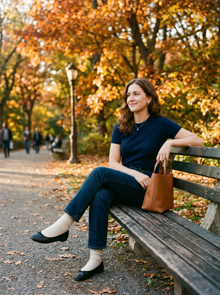 woman sitting on park bench 202607252250