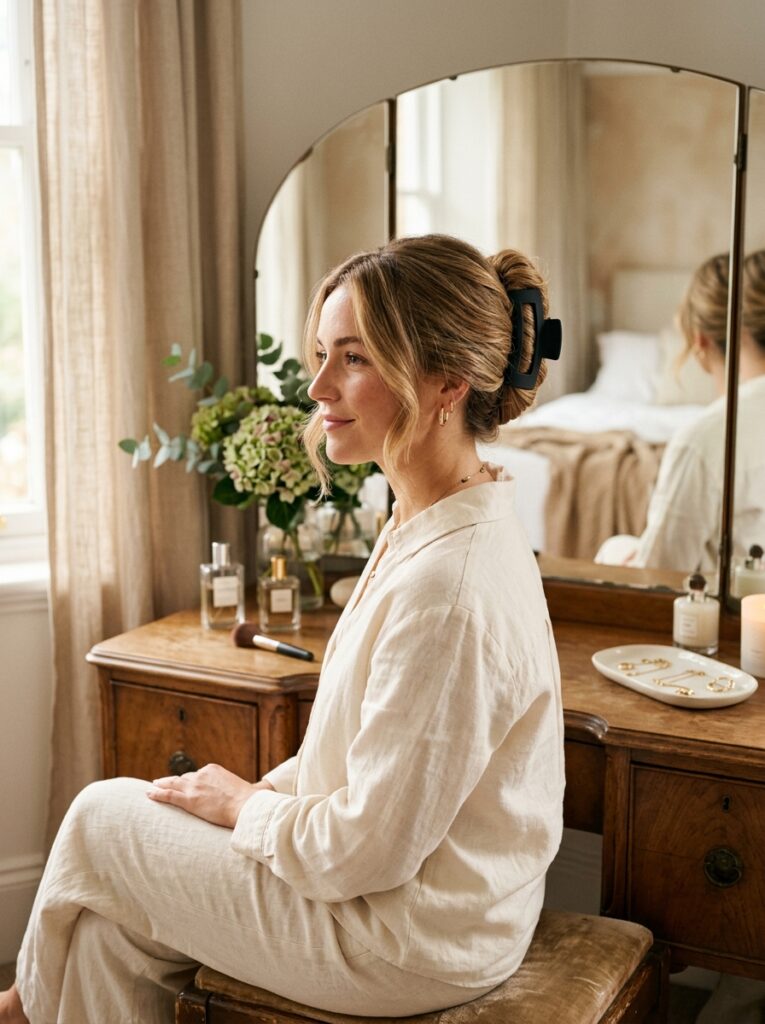 17 Claw Clip Hairstyles That Look Effortlessly Chic classic french twist updo with large claw clip