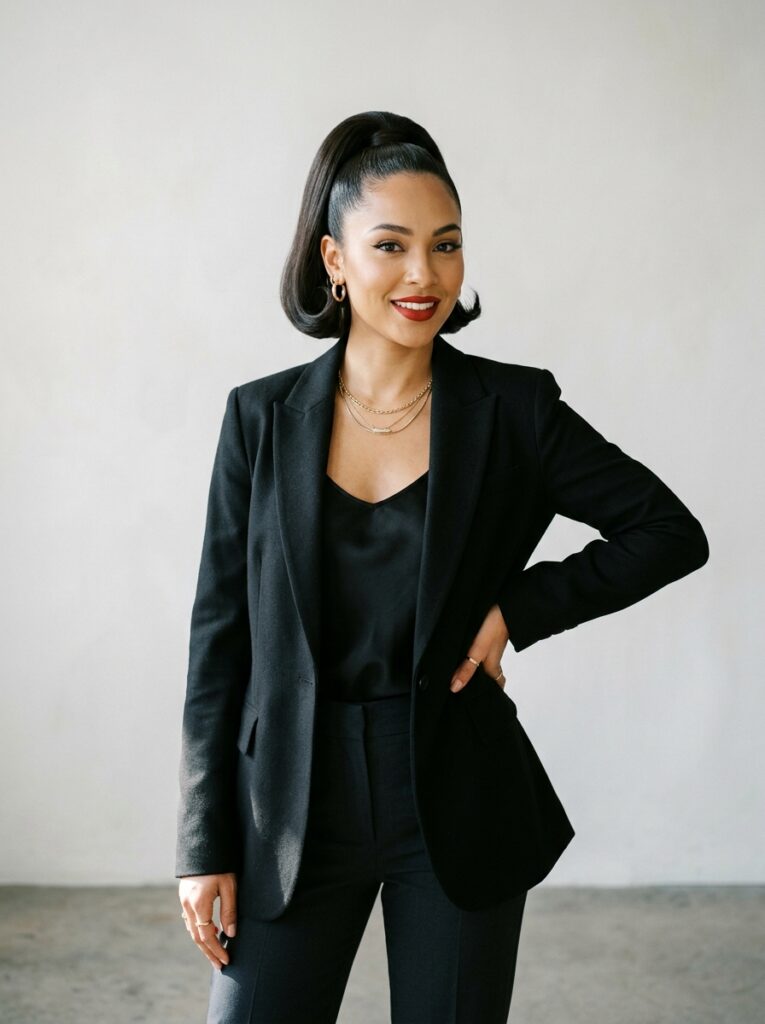 17 Claw Clip Hairstyles That Look Effortlessly Chic sleek clipped faux bob ponytail with claw clip