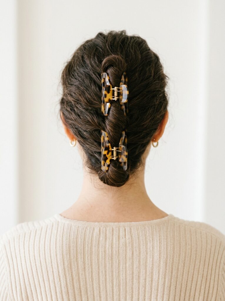 17 Claw Clip Hairstyles That Look Effortlessly Chic double clip method for thick hair claw clip style