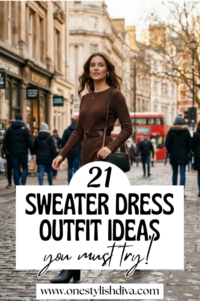 sweater dress outfit ideas pin