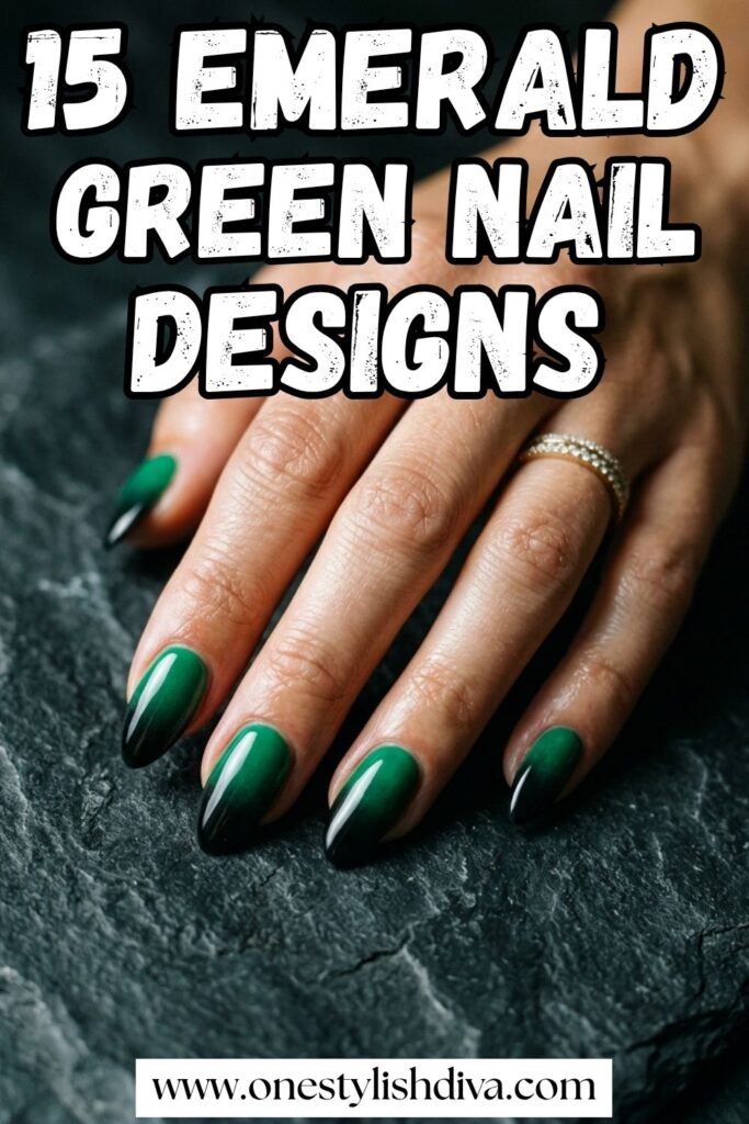 emerald green nail ideas pin