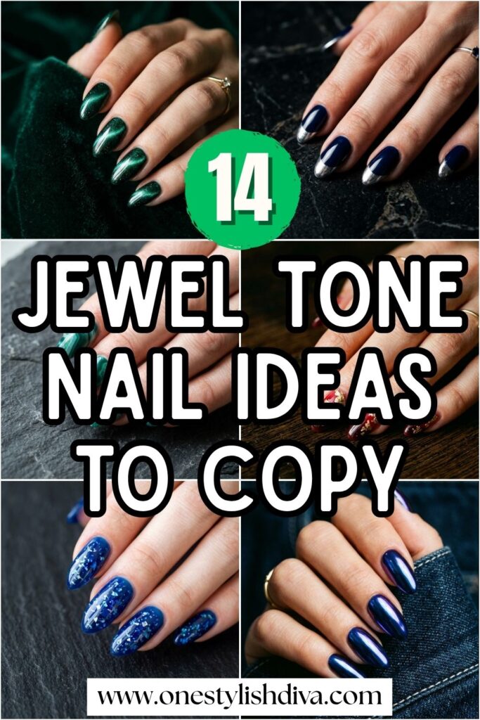 jewel tone nail ideas pin