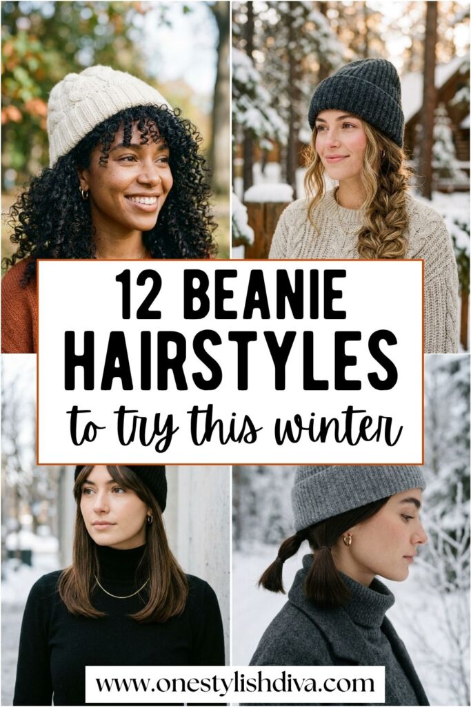 beanie hairstyles pin