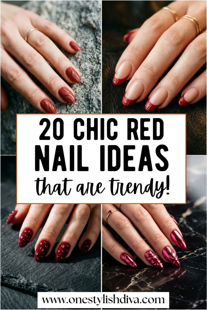 red nail ideas pin