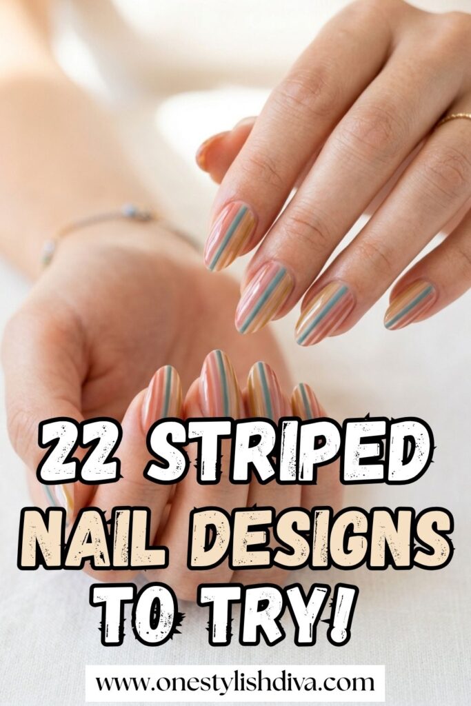 striped nail designs pin