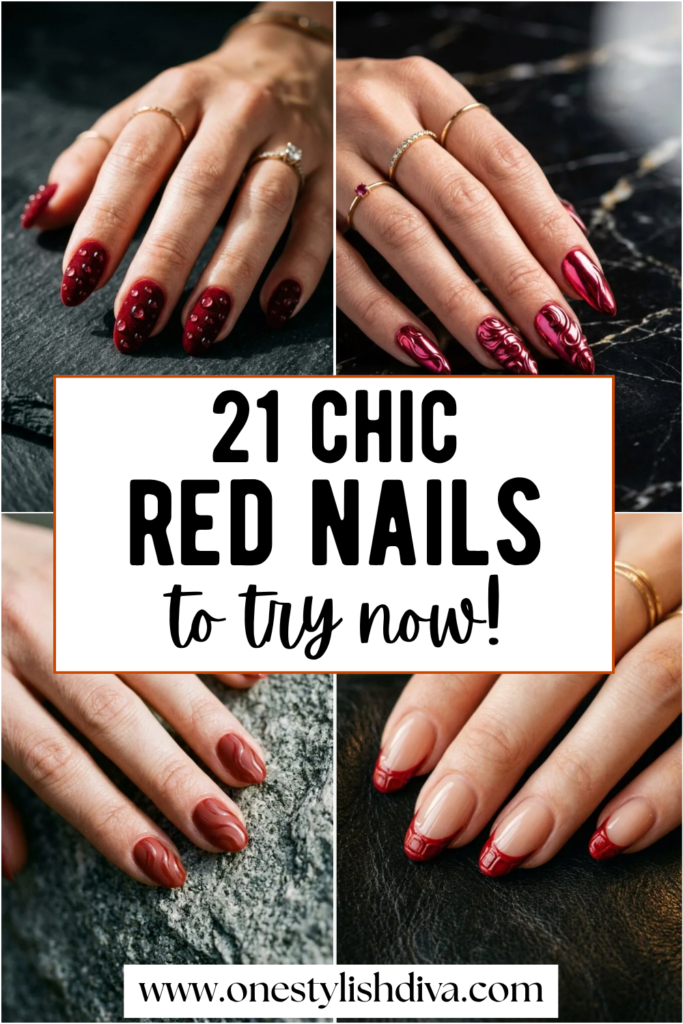 chic red nail ideas pin