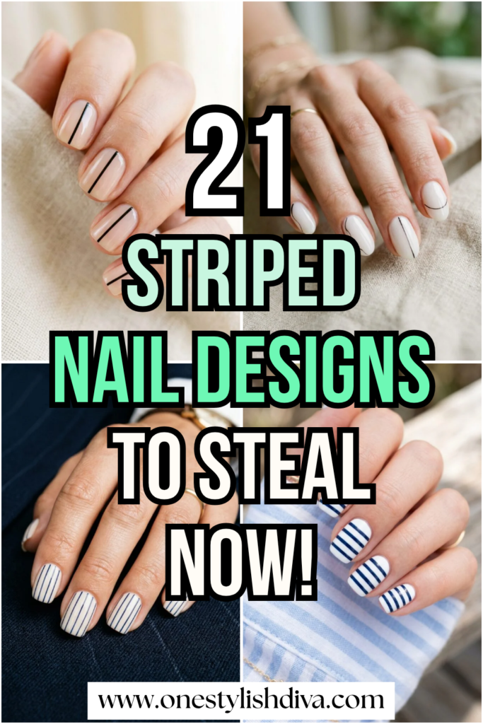 striped nail designs pin