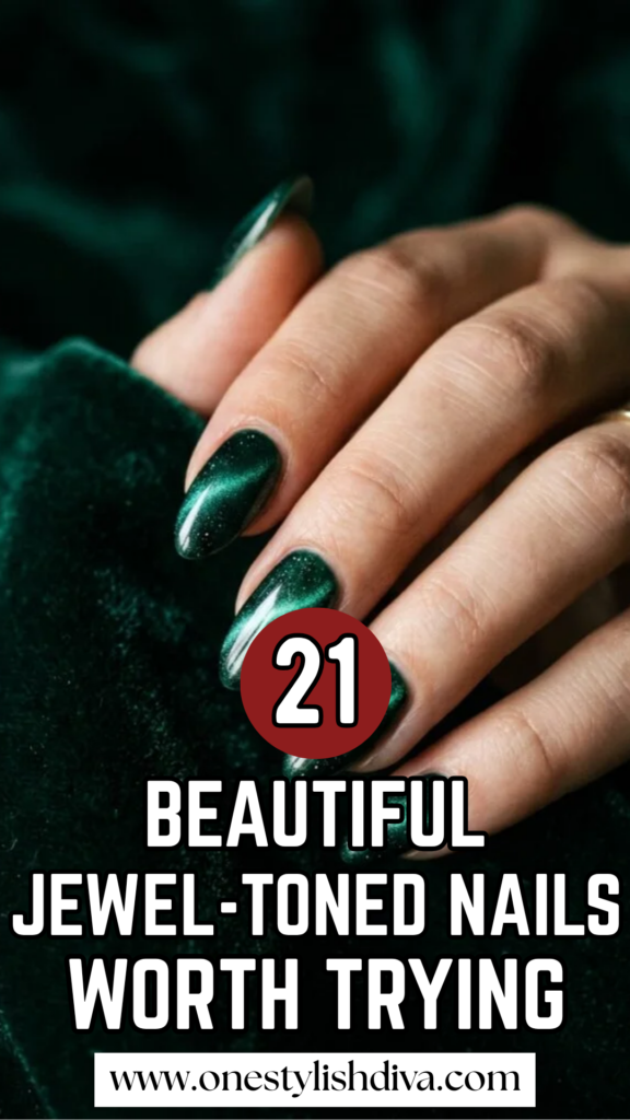 jewel toned nail ideas pin