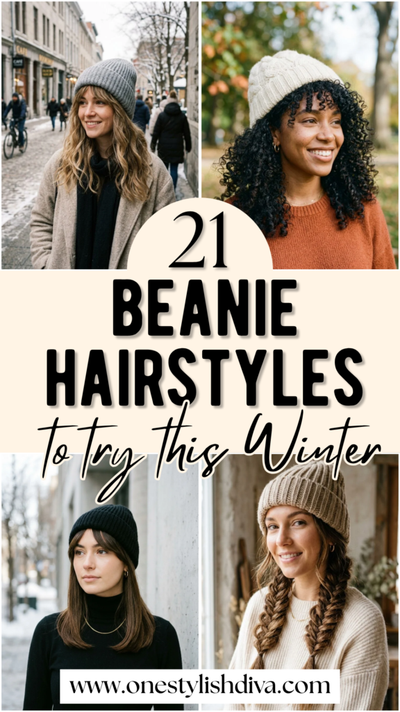 beanie hairstyles pin