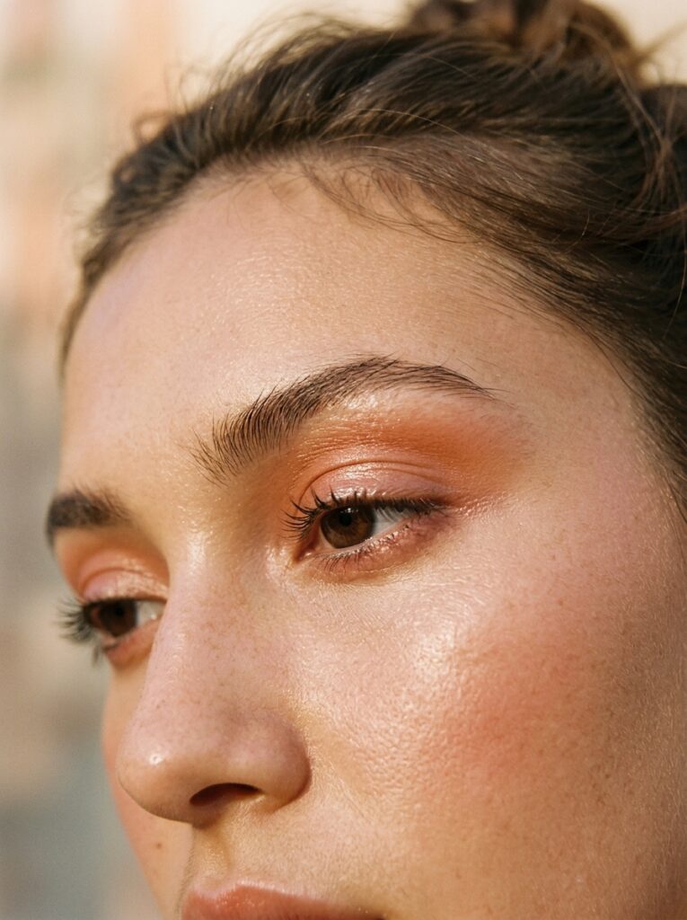 cream blush used as eyeshadow on eyelid