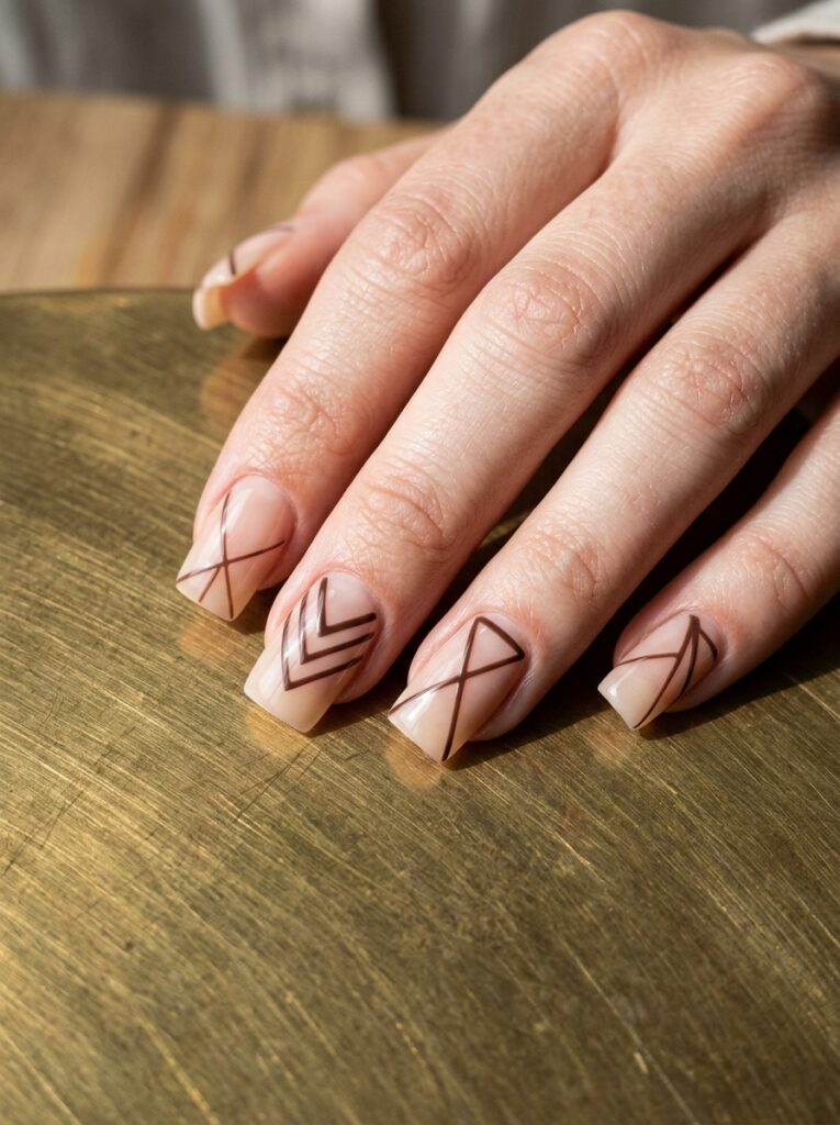 textured sand and oatmeal ombre nails with matte finish