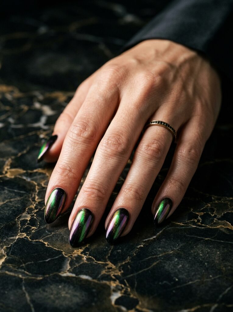 iridescent opal beetle wing nails