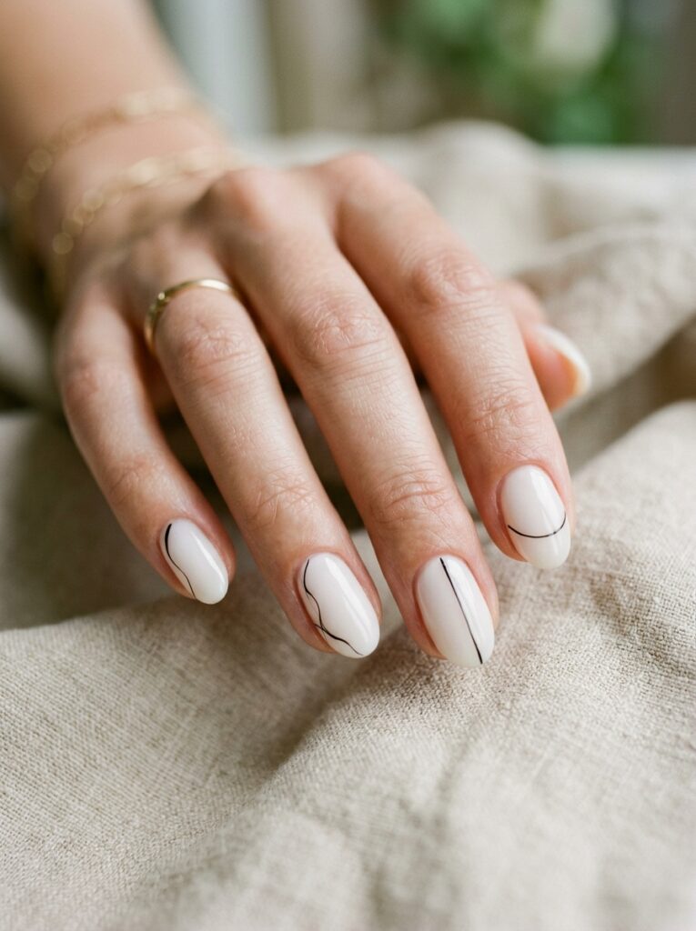 assymetrical random stripes nail 