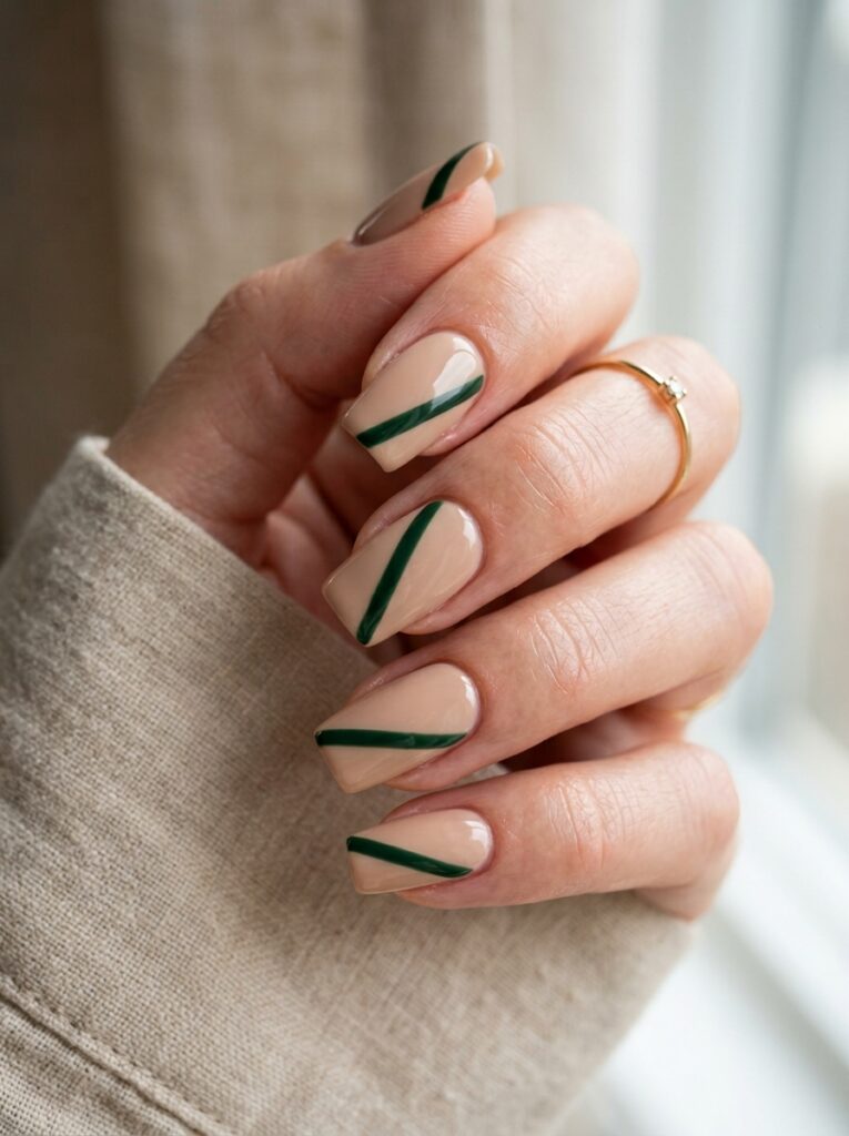 single diagonal stripe nail design
