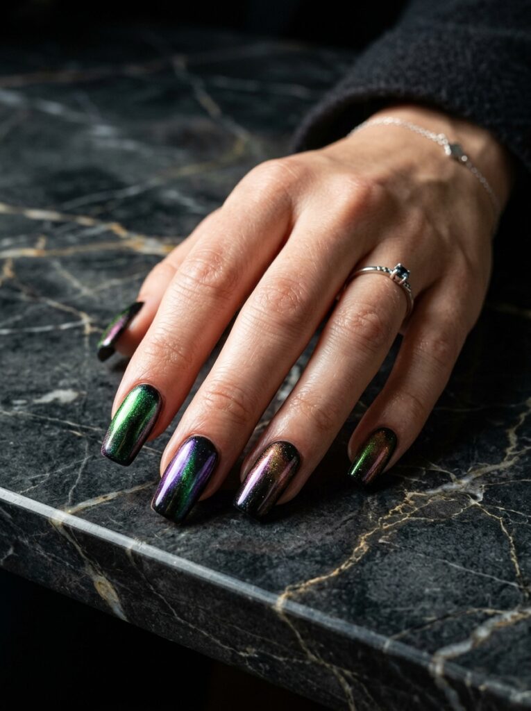 iridescent opal beetle wing nails