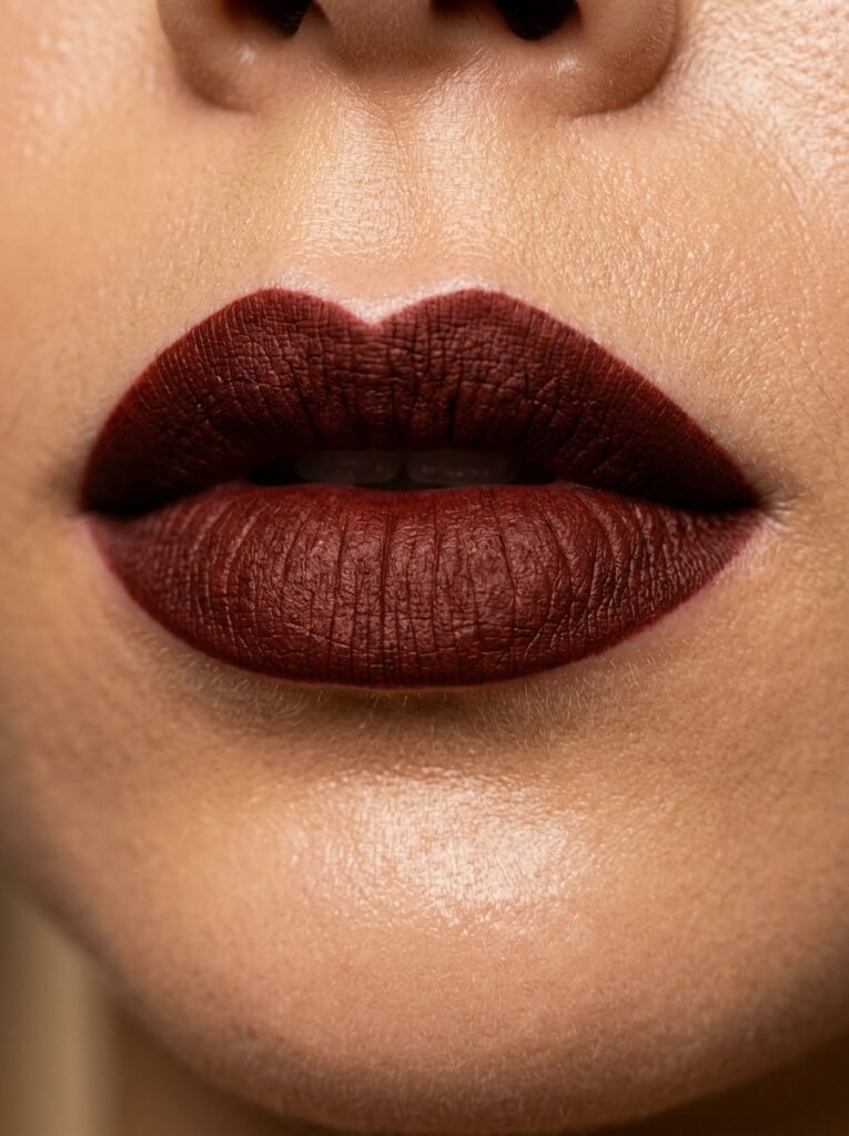 matte oxblood velvet lip