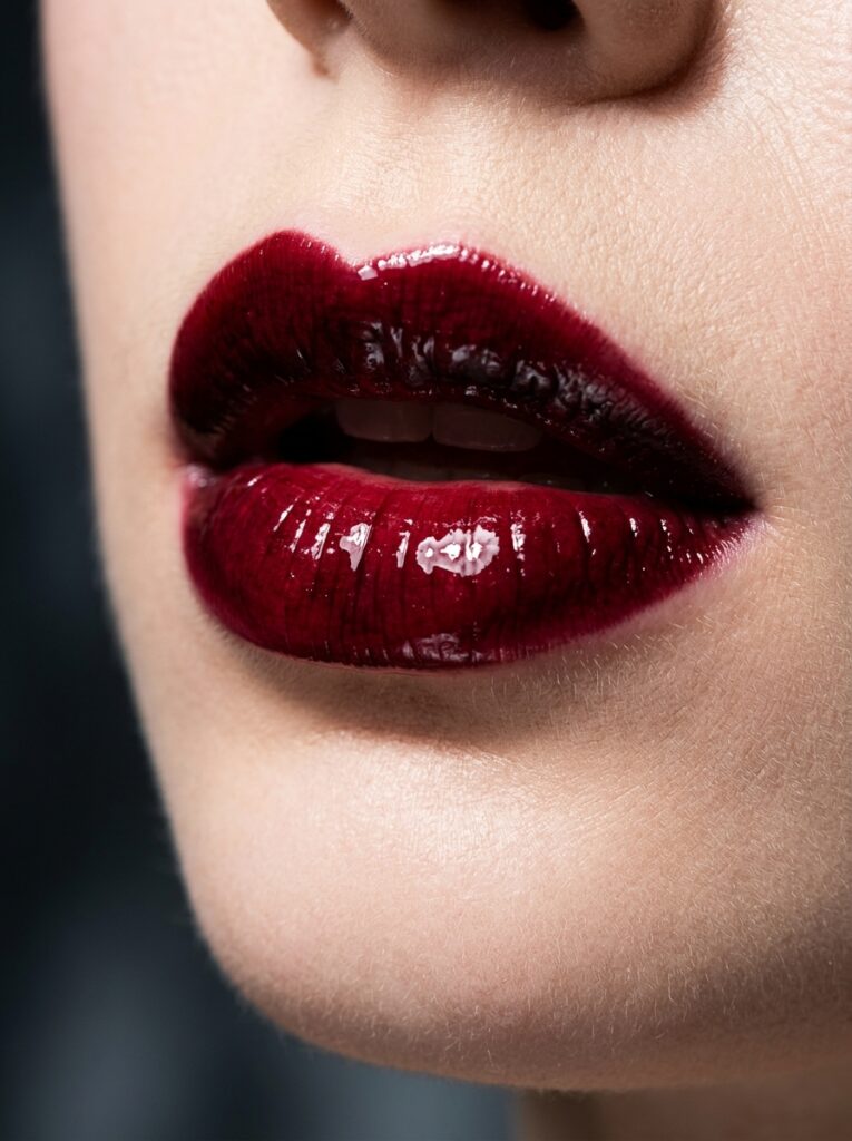 blackened cherry gloss vampy lip