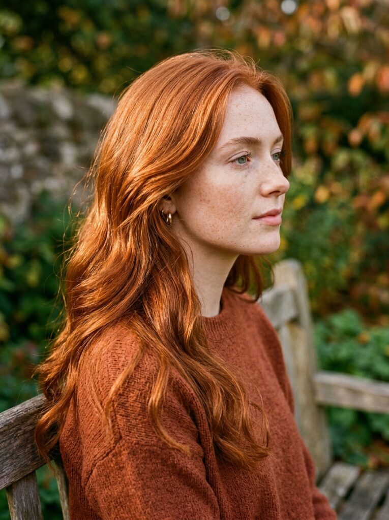 copper gloss on natural red hair