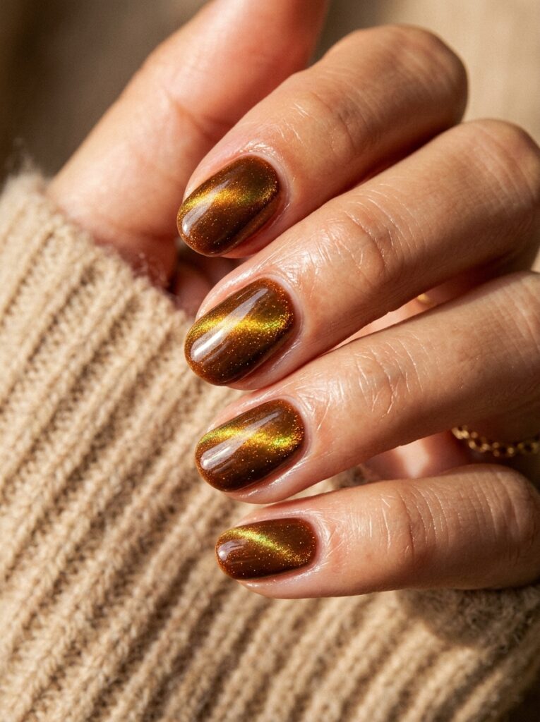 magnetic cat eye short nails