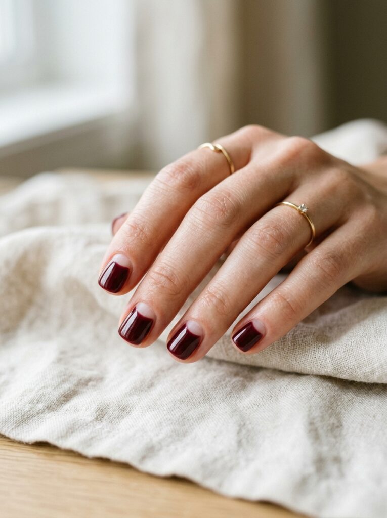 negative space half moon nail design