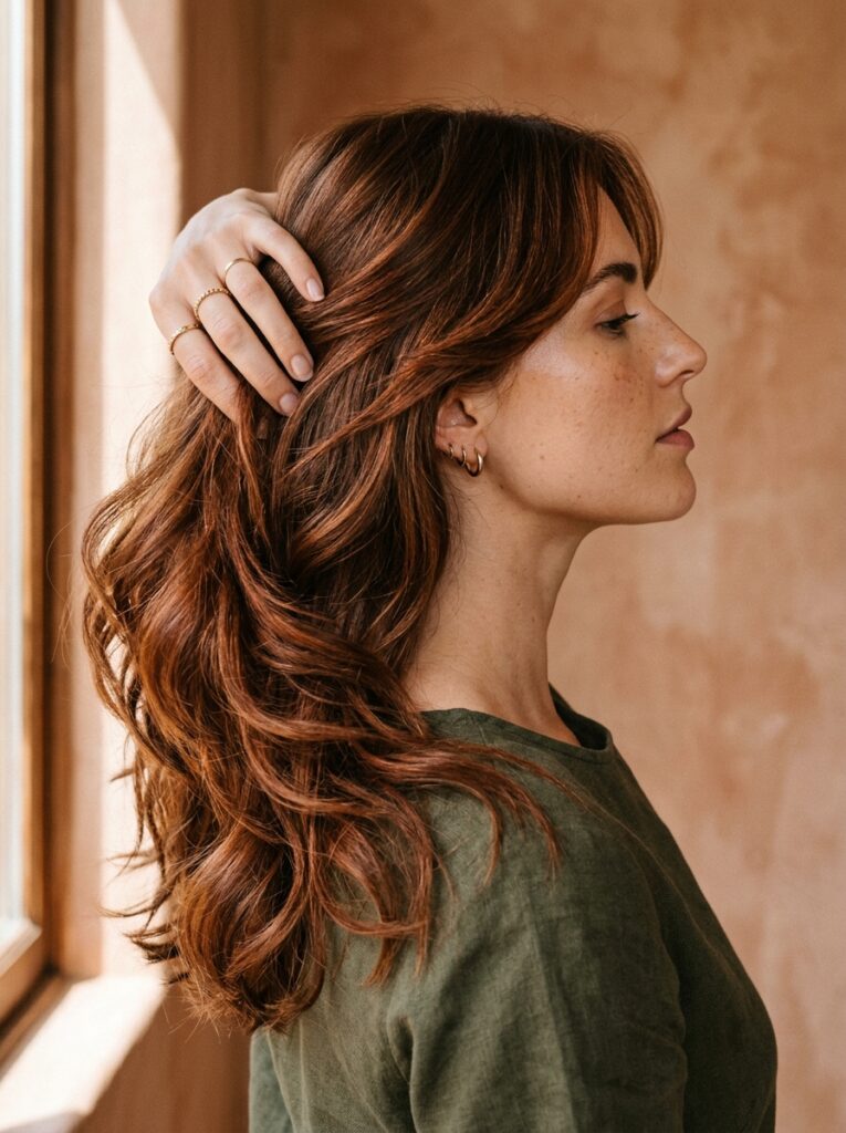spiced cinnamon bark brunette hair