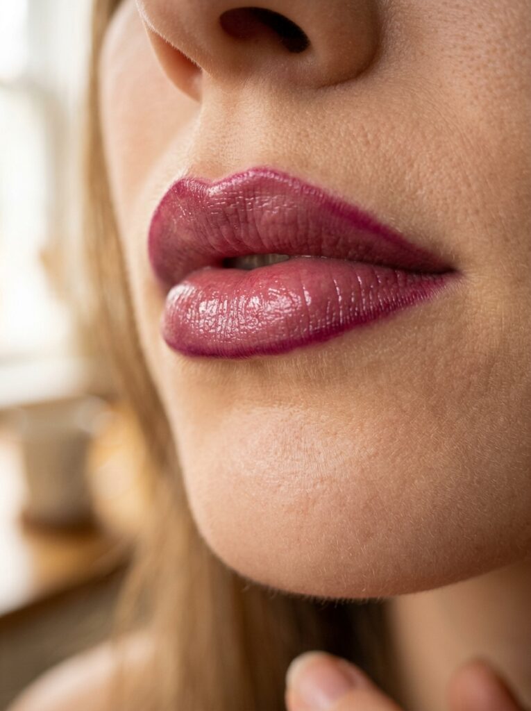 mulberry liner with plum lip balm