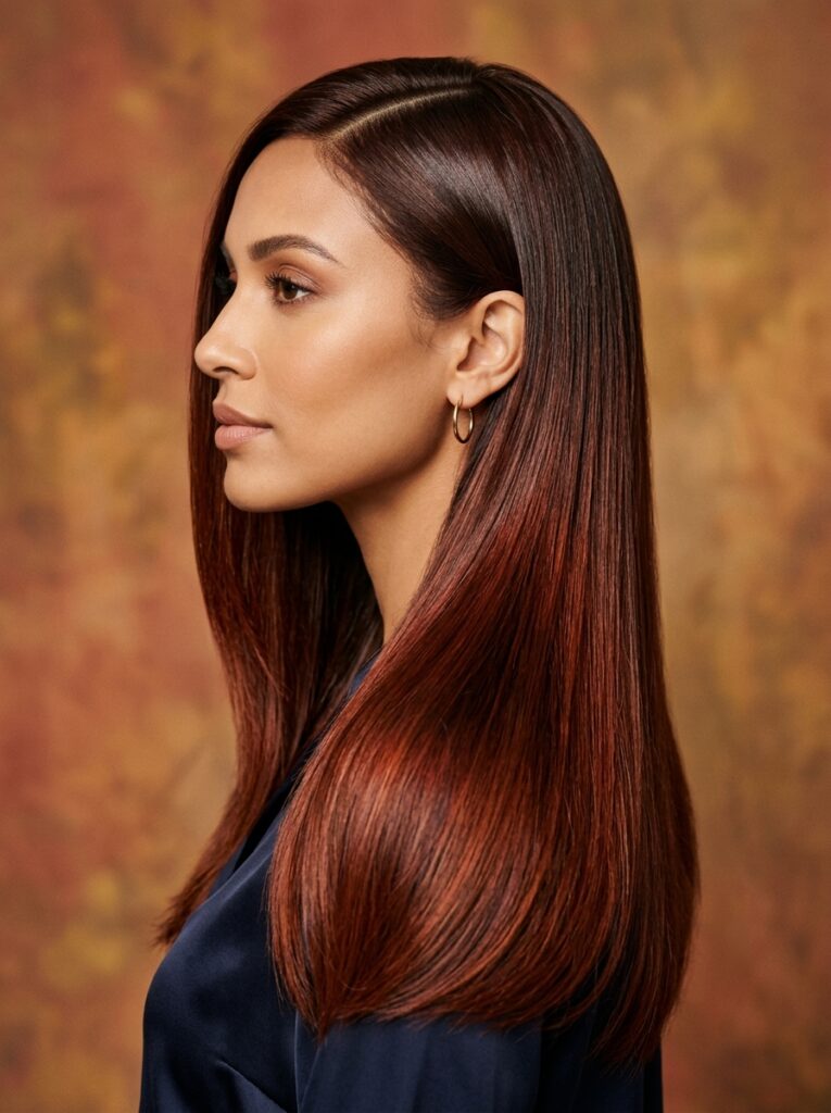 deep auburn copper balayage