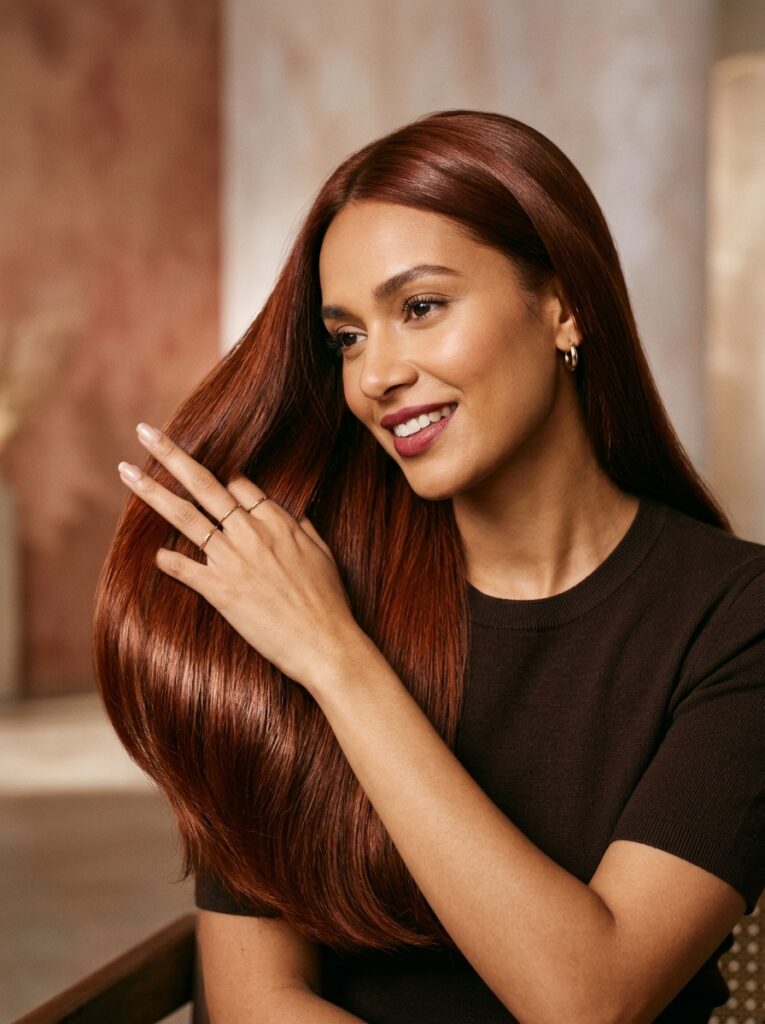deep auburn copper hair color