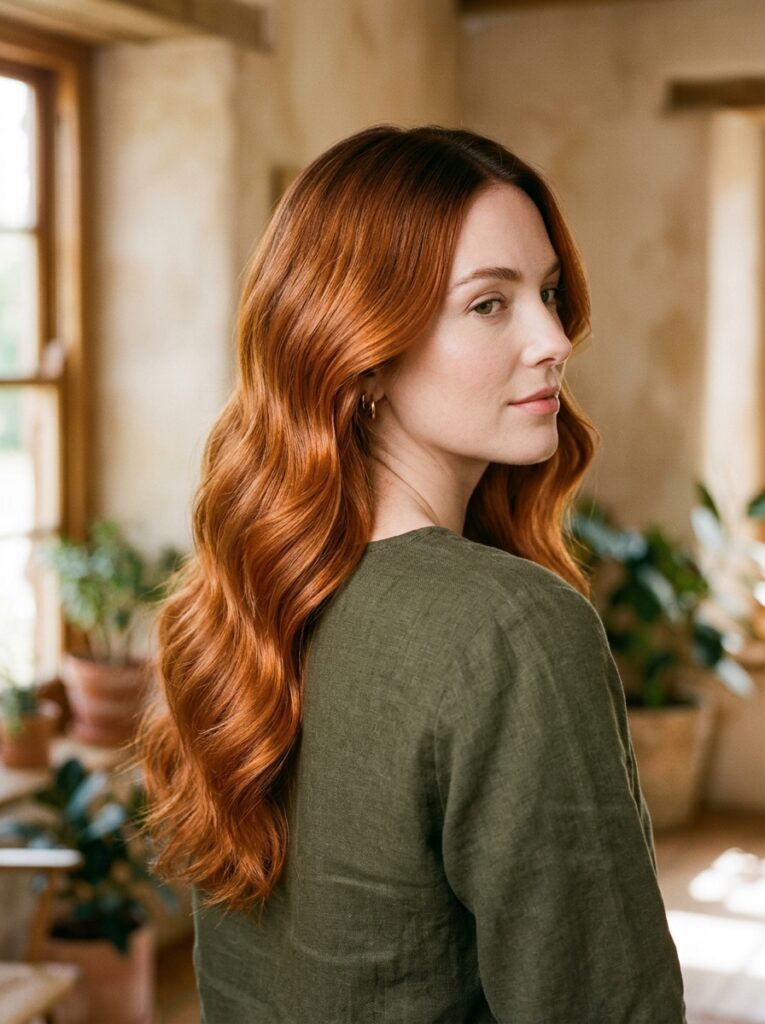 copper hair with root shadow blend