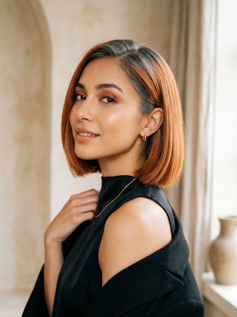 copper hair color on grey hair