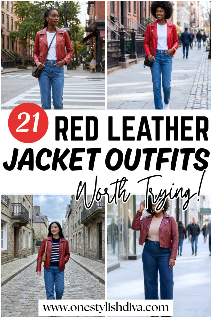 read leather jacket outfits pin
