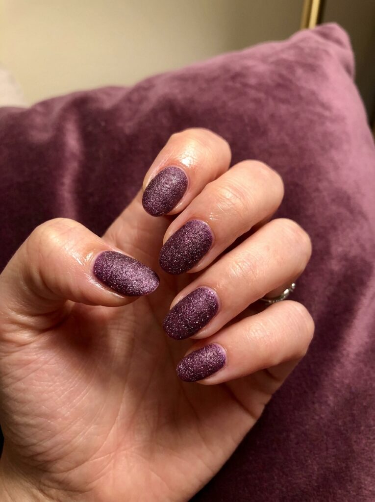 deep plum sugar effect christmas nails