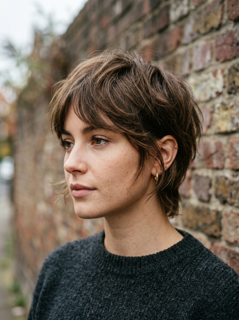 shaggy pixie cut with lived in texture